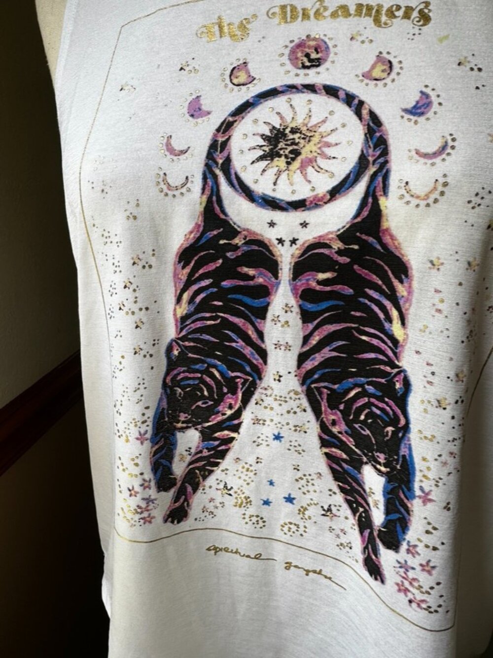 Spiritual Gangster Women's Muscle Tank, Tiger Graphic, L - Picture 3 of 8